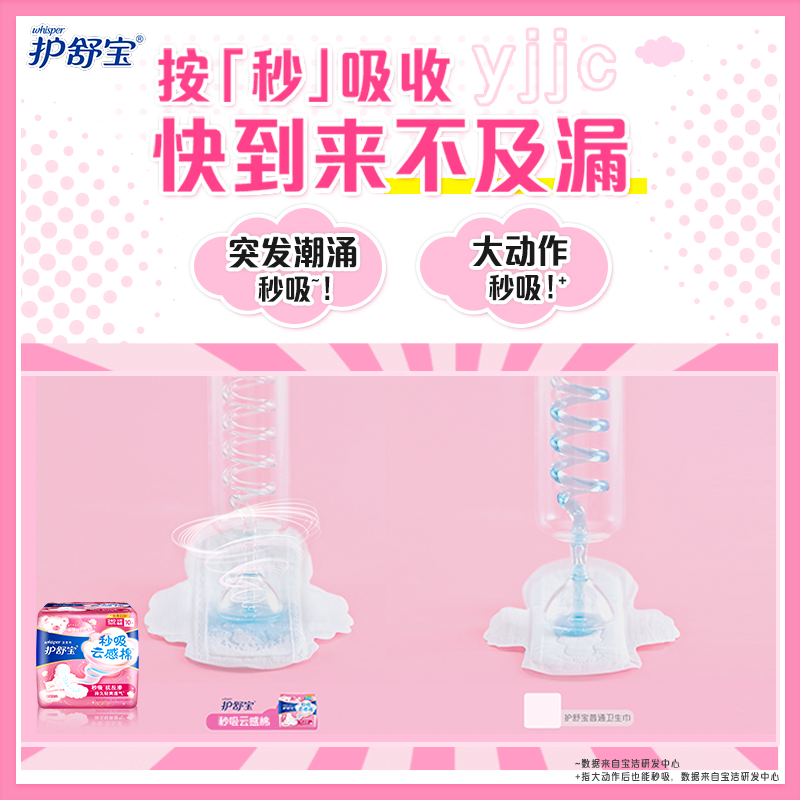 whisper 护舒宝 秒吸云感棉棉柔日用卫生巾 240mm*60片 37.4元包邮（多重优惠） 值值值-买手聚集的地方