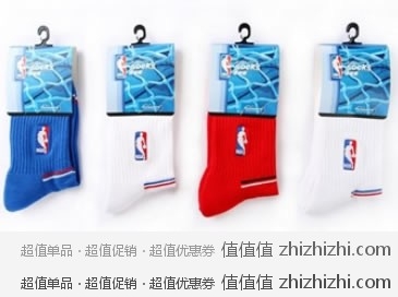 NBA 男士 半毛巾运动袜 A017 混色4双装 均码 京东商城价格￥39包邮