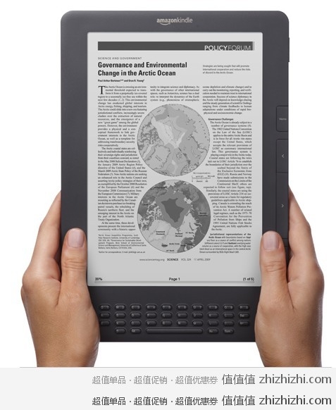 美国亚马逊官翻Kindle DX 9.7寸E-Ink电纸书，全球免费3G上网，6.4折特价