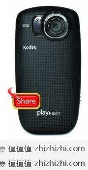 柯达Kodak掌上摄像机PLAYSPORT ZX5防震防水防尘，美国亚马逊＄79.99（到手约￥530）