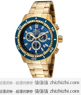 瑞士Invicta因维克塔 1205 II系列 18K镀金 男士计时指针表，Amazon历史最低＄66（原价＄595，到手￥455）