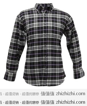 怡致VISZS 男式长袖休闲格子衬衫 京东价格55元 包邮
