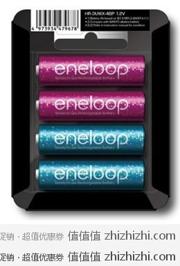 SANYO 三洋 eneloop 爱乐普 亮彩纪念版 两色 5号充电电池 4节装 新蛋网价格99元 包邮