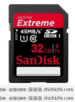闪迪 SanDisk Extreme 32GB Class10 300X SDHC卡 45MB/S  亚马逊中国价格219包邮