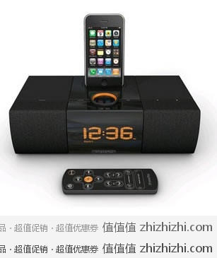 XtremeMac Luna SST 闹钟 音箱 底座  适用于iPod和iPhone 美国亚马逊$47.45（到手约￥440，国内￥1000左右）