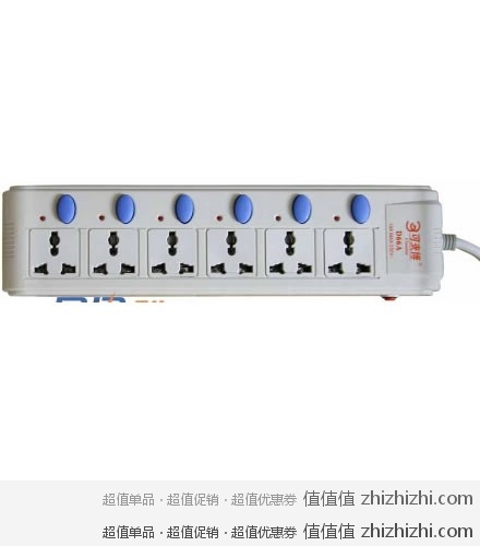 可来博 超值优选系列六开六位电源转换器 STY-1-D66A 1.8米 易迅网（上海站）27.5元