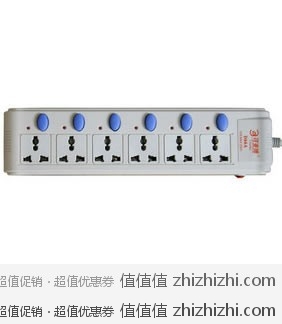 可来博 STY-1-D66A 六开六位电源转换器（1.8米）易迅网（上海站）价格￥25.9