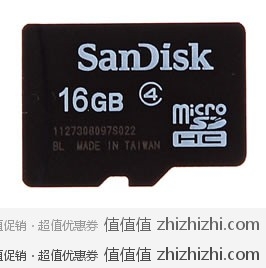 闪迪 SanDisk 16GB Class 4 Micro SDHC（TF）存储卡 易迅网（上海站）价格￥69.9