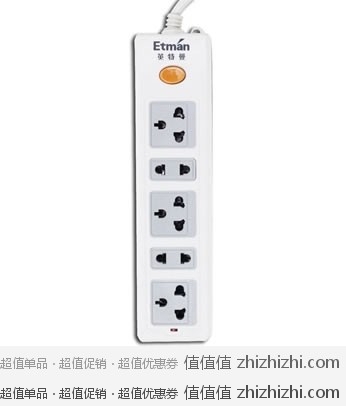 英特曼（ETMAN）ACJ24015 5位总控插座 1.8米 京东商城价格￥15