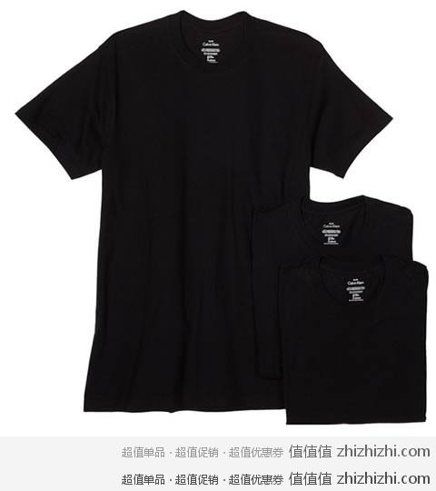Calvin Klein 男士纯棉T恤衫三件装，美国亚马逊$23.48 
