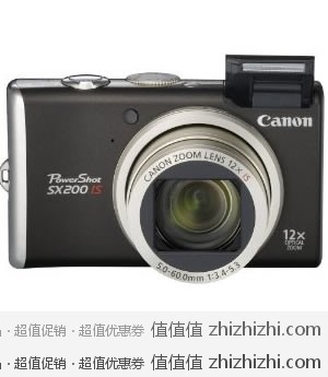 佳能 Canon PowerShot SX200is 数码相机（黑色）亚马逊中国“分秒必争”价格￥1299包邮