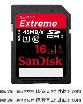 SanDisk Extreme 闪迪至尊极速 SDHC UHS-1 16GB Class10 存储卡（45MB/S） 亚马逊中国价格￥129包邮