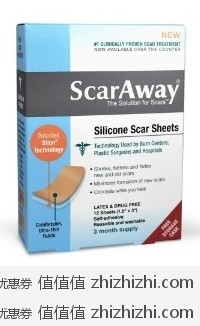 美国畅销品牌 舒可薇ScarAway疤痕贴 手术/剖腹产/烧烫伤疤痕 Amazon历史最低25.64