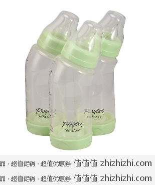 倍儿乐playtex 防胀气奶瓶 三个装 美国Amazon 11.19美元