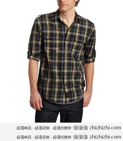 Calvin Klein Jeans 军风格子衬衫 美国Amazon 34.94美元