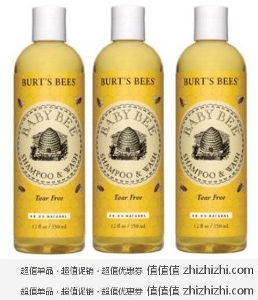 小蜜蜂Burt's Bees 无泪无香型二合一洗发沐浴露350ml*3瓶 美国Amazon 19.13美元