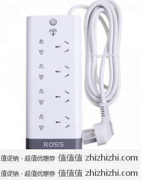 罗尔思 ROSS C4430U 防雷带过载保护拖线板（8位国标孔+双USB接口） 易迅网（上海站&湖北站）价格59