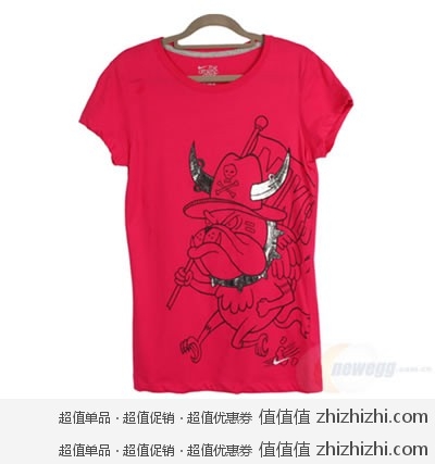 耐克 NIKE 女子短袖T恤 玫红色（M码） 新蛋网价格79