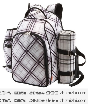 悠度英伦物语双肩四人份野餐包25升（黑白格） 京东商城价格239 包邮 