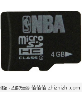 NBA 4GB Class4 TF(microSDHC)卡 新蛋网9.8元