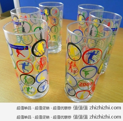 乐美雅 Luminarc 玻璃直身水杯 北京奥运纪念版（270ml*6只装） 京东商城价格19.9