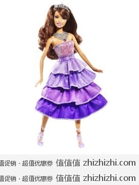 Barbie 芭比娃娃紫色闪亮公主 美国 Amazon 12.73美元 
