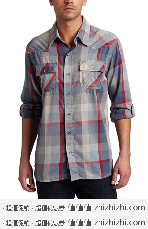 Levi’s 男式长袖休闲衬衣 红色 美国 Amazon 27.77美元