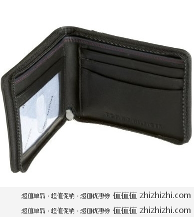 Tommy Hilfiger 男式羊皮可拉链封闭个性钱包 美国 Amazon 20.71美元