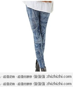 韩都衣舍 韩国2012新春新款女装仿牛仔图案显瘦打底裤MI1004 京东商城报价31.8