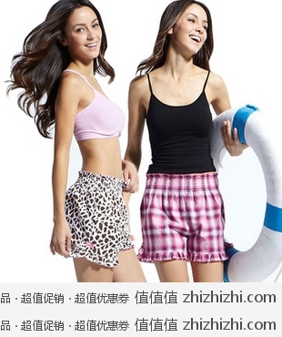 恒适Hanes 女式 梭织短裤 2条装 京东商城49包邮