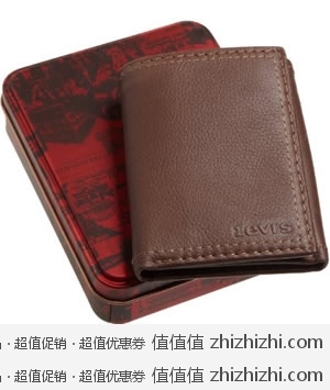 全五星评价！李维斯 Levi's 三折式男士真皮钱包 美国Amazon$19.99-21.99 两色可选 海淘到手成本约￥157-190