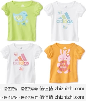 超值！阿迪达斯 Adidas 女宝宝泡泡袖T恤（仅绿色）美国Amazon 特价$6.46 海淘到手约￥91
