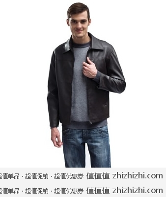 反季清仓：天上雪 休闲翻领机车外套 水洗皮夹克  棕色 京东商城价格59 包邮