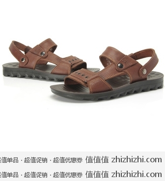 骆驼 CAMEL 男款牛皮沙滩鞋拖鞋/凉鞋 京东商城价格128包邮，送袜子一双！