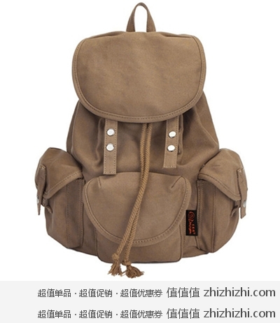 豆鼓眼双肩包G00113卡其色 苏宁易购88包邮