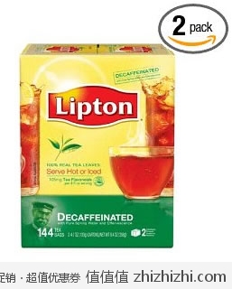 抢！立顿 Lipton 无咖啡因红茶包 2盒装（72包/盒，共计144包）美国Amazon SS后$3.79