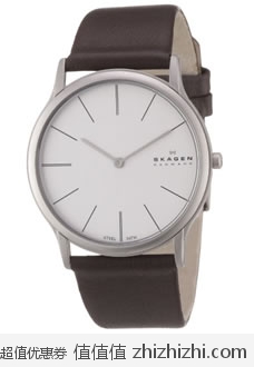 超值！诗格恩 Skagen 男士简约皮带石英腕表 美国Amazon 4.2折后$46.19 海淘到手约￥341 同款淘宝天猫要￥748！