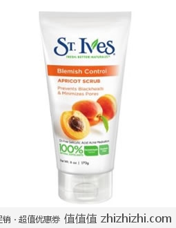 好评！St.Ives 祛除黑头粉刺洁面磨砂膏 男女适用（6oz/瓶） 美国Amazon最低$3.99到手 
