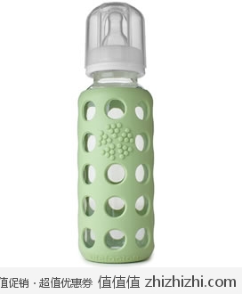 Lifefactory 彩色耐摔玻璃硅胶套奶瓶 9oz装（约266ml）6色可选，美国Amazon $12.32（另有小蜜蜂 Burt's Bees天然蜂蜜润唇膏 4支装，可凑单）
