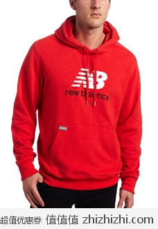 超值！新百伦 New Balance 男士红色连帽卫衣 美国Amazon 5折后$20 海淘到手约￥177