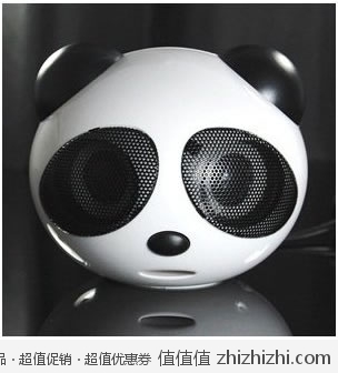 国宝来卖萌！全五星好评！Cosmos 熊猫造型便携式迷你音响 美国Amazon 4.2折后$20.99 海淘到手约￥183
