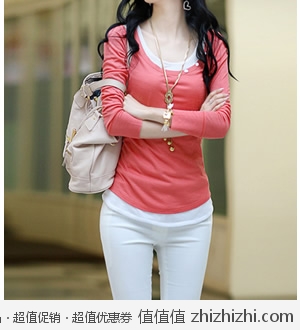 2012秋装新品韩版上衣打底衫修身长袖T恤女款两件套 天猫29包邮