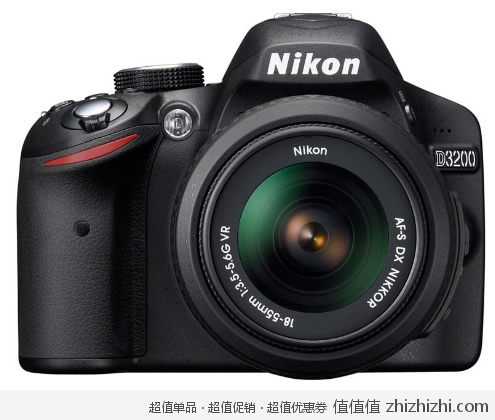 尼康 Nikon D3200 单反套机（含AF-S DX 18-55mm f/3.5-5.6G VR尼克尔镜头） 新蛋网价格4388包邮（下单立减500，实付3888），送8G C6 SD卡+手套+水杯+便利贴！