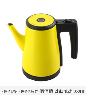 北欧.欧慕 Nathome  NSH0804 全不锈钢家用电水壶 0.8升 自动断电柠檬黄均码 一号店99包邮
