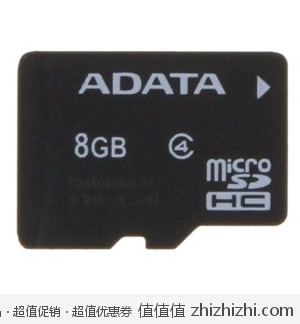 威刚 ADATA Class4 8GB MicroSDHC（TF）存储卡  高鸿商城价格21.9包邮
