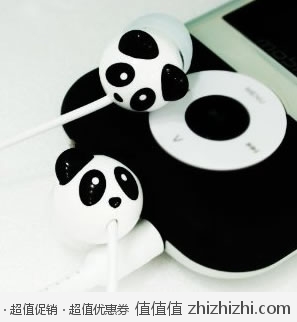 熊猫来卖萌！限量版 Pineapple Panda 隔音降噪超重低音入耳式耳机 美国Amazon$11.39