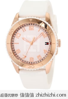 超值！汤米·希尔费格 Tommy Hilfiger 1781121 女士玫瑰金时尚石英腕表，美国Amazon$61.45，海淘到手约￥433，同款淘宝代购￥600+