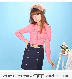 2012秋款女装 长袖纯色修身女式衬衫 淘宝网19.6包邮