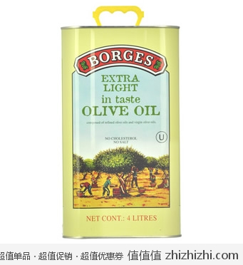 伯爵 BORGES 特级淡味橄榄油4L 京东商城价格196 包邮