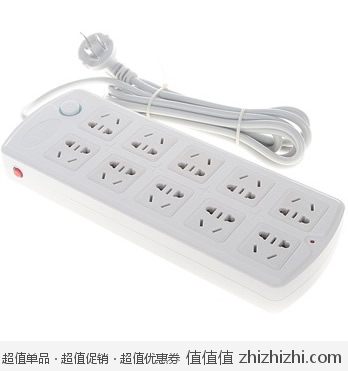 可来博（Clamber）STY-1-D110-1 10位总控新国标插座 2.8米  京东商城银牌会员及以上价格29 